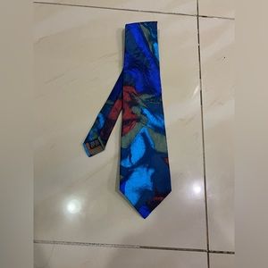 Giorgio Benelli Boutique Men’s Blue Multi-Color 100% Silk Necktie Abstract